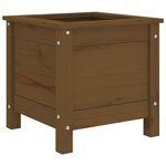 vidaXL Jardinière marron miel 40x40x39 cm bois massif de pin