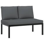 vidaXL Salon de jardin 4 Pièces avec coussins noir aluminium