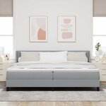vidaXL Lit boxspring avec matelas avec matelas Gris clair 200 x 200 cm