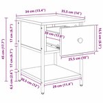 vidaXL Table de chevet avec tiroir 2 Pièces Bois ancien 34 x 35 5 x 45 cm