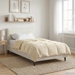 vidaXL Duvet d'été simple Matelassé Crème 155 x 220 cm Microfibre