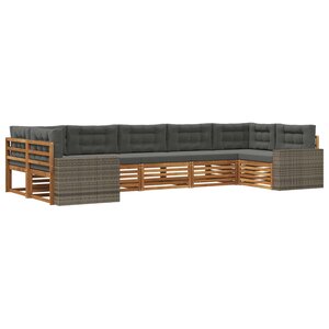 vidaXL Ensemble de canapés d'extérieur 7 pc Naturel et Anthracite