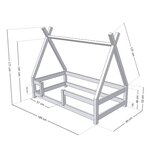 Lit cabane enfant NAKANA 90 x 180 rose pastel