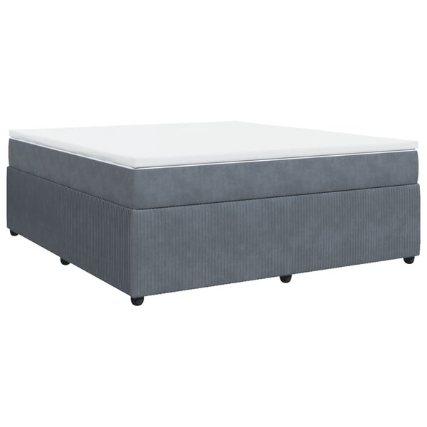 vidaXL Sommier à lattes de lit et matelas Gris foncé 180x200cm Velours