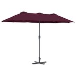 vidaXL Parasol de jardin Rouge bordeaux 380 x 196 x 235 cm