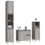 vidaXL Ensemble d'armoires de salle de bain 3 Pièces sonoma gris