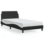 vidaXL Cadre de lit Dover noir et blanc 100x200 cm similicuir