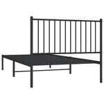 vidaXL Cadre de lit métal sans matelas avec tête de lit noir 100x200cm