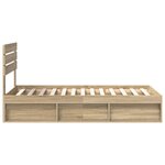 vidaXL Cadre de lit avec tête de lit Sonoma 100 x 200 cm Pin massif