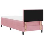 Lit Box Spring vidaXL avec Matelas & LED Rose 80x200 cm Velours