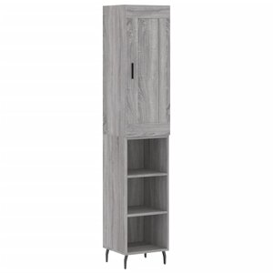 vidaXL Buffet haut Sonoma gris 34 5x34x180 cm Bois d'ingénierie
