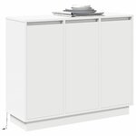 vidaXL Buffet LED Blanc 90 x 32 x 75 cm Bois d'ingénierie