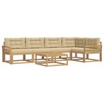 vidaXL Ensemble de canapés d'extérieur 6 pc Blanc et Beige Polyester