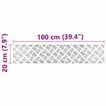 vidaXL Plaques à damier 4 Pièces Argent 100 x 20 cm Aluminium