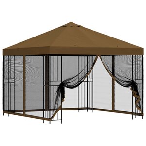 vidaXL Abri de jardin avec parois 3 x 3 m Taupe Polyester et Acier