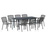 vidaXL Ensemble de salle à manger de jardin 9 pièces en acier anthracite