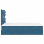 vidaXL Cadre de lit ottoman avec matelas bleu foncé 120x190 cm velours