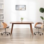 vidaXL Chaise pivotante de bureau Taupe Bois courbé et tissu