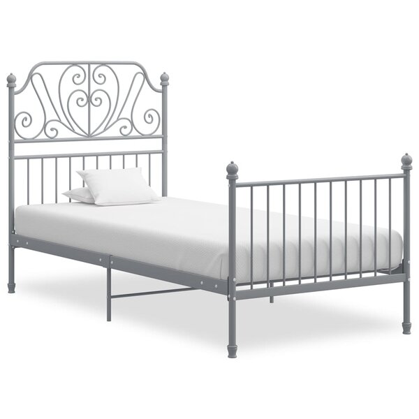 vidaXL Cadre de lit sans matelas gris métal 100x200 cm
