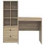 vidaXL Bureau avec tiroir avec étagère 2 Pièces Chêne Sonoma