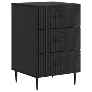 vidaXL Cabinet de chevet Noir 43 x 41 x 66 5 cm Bois d'ingénierie