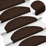 vidaXL Tapis autoadhésifs de marches 5 Pièces Marron 65x21x4cm Aiguilleté