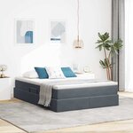 vidaXL Lit avec rangement et matelas Gris foncé 140 x 200 cm Velours