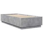 vidaXL Cadre de lit avec lumières LED gris béton 100x200 cm