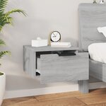 vidaXL Table de chevet murale Sonoma gris 34x30x20 cm