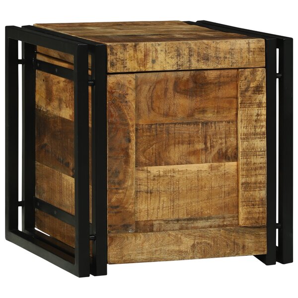 vidaXL Coffre de rangement - 40 x 40 x 40 cm  Bois de mangue massif brut