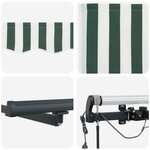 vidaXL Auvent Rétractable with Vert et blanc 400 × 300 cm tissu