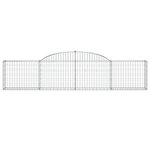 vidaXL Paniers à gabions arqués 3 Pièces 300x30x60/80 cm Fer galvanisé