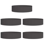 vidaXL Pots de jardin 5 Pièces Noir 80 x 80 x 20 cm Acier