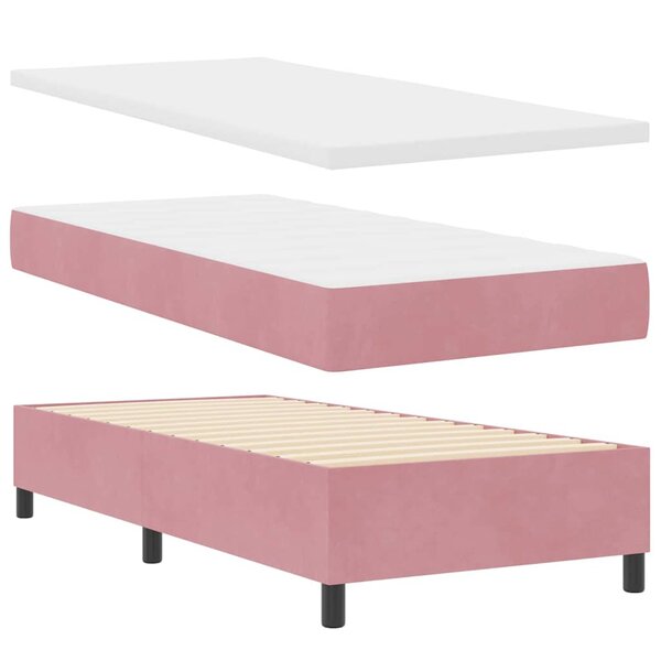 vidaXL Lit à ressorts avec matelas Rose 80 x 200 cm Velours
