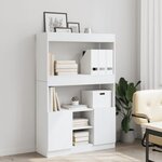 vidaXL Buffet haut blanc 92x33x140 cm bois d'ingénierie