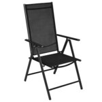 vidaXL Chaises pliables de jardin lot de 4 Aluminium et textilène Noir