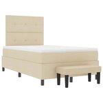 vidaXL Lit à ressorts avec matelas Crème 120 x 190 cm tissu