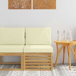 vidaXL Sofa de milieu extérieur Bois d'Acacia Massif Blanc