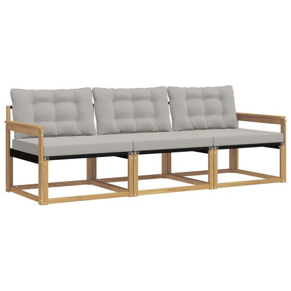 vidaXL Ensemble de canapés d'extérieur 3 pc Blanc et gris clair