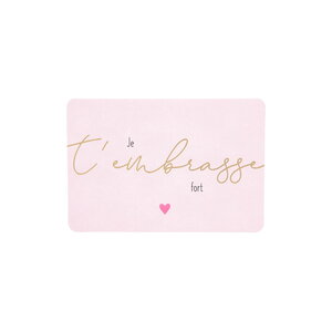 Mini carte de voeux avec enveloppe - amour / amitié - je t' embrasse fort
