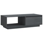 vidaXL Table basse gris 110x50x33 5 cm bois de pin massif