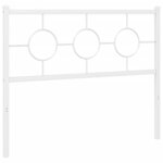 vidaXL Tête de lit métal blanc 100 cm