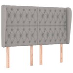 vidaXL Tête de lit avec oreilles Gris clair 147x23x118/128 cm Tissu