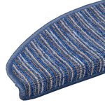 vidaXL Tapis d'escalier auto-adhésifs 15 Pièces Bleu 65 x 21 x 4 cm