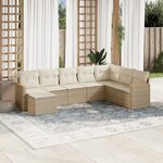 vidaXL Salon de jardin avec coussins 8 Pièces beige résine tressée