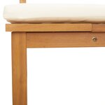 vidaXL Chaise longue 3-en-1 avec coussins crème en bois massif d'acacia