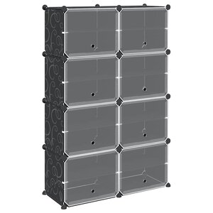 vidaXL Cubes de rangement 8 Pièces avec portes noir PP