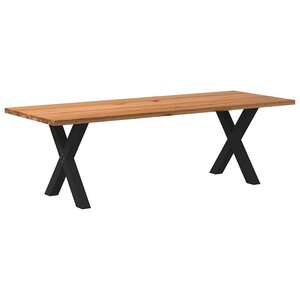 vidaXL Table à manger marron clair bois de chêne massif rectangulaire