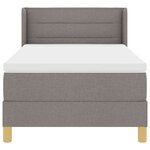 vidaXL Lit à ressorts avec matelas taupe  90x200 cm  tissu