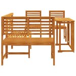 vidaXL Ensemble de banc de jardin 4 Pièces Marron Bois d'acacia massif